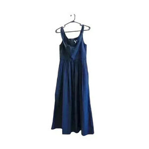- Rebecca Taylor Sateen A-Line Midi Dress in Navy, Size S.  NWT